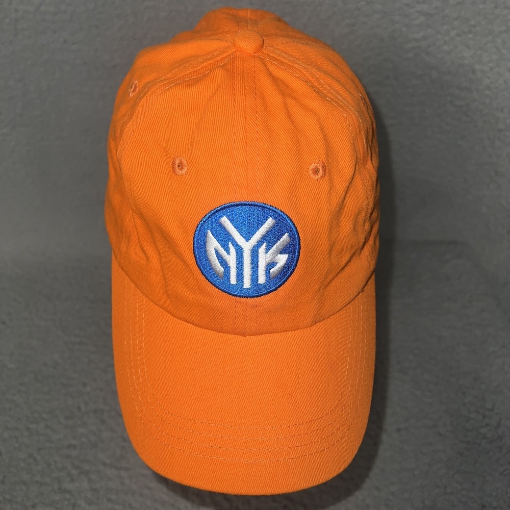 VTG Foot Locker New York Knicks Baseball Cap Orange Embroider Logo Strapback Hat